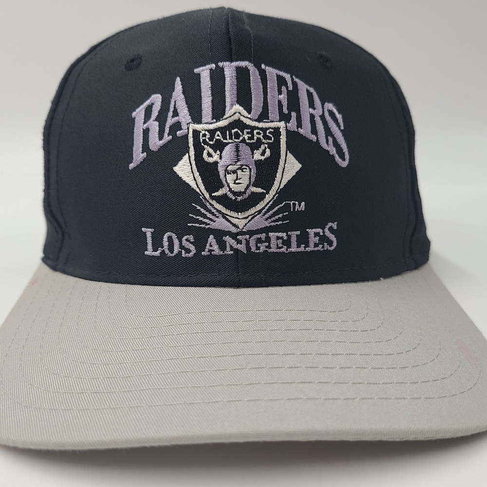 Vintage Los Angeles Raiders Hat Snapback AJD Black Gray NFL Football 80s 90s Men - Picture 2 of 13
